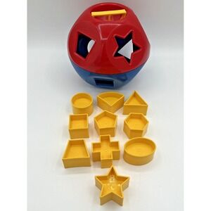 Tupperware Shape O Ball Toy Shape Sorter  Shape Red Blue complete